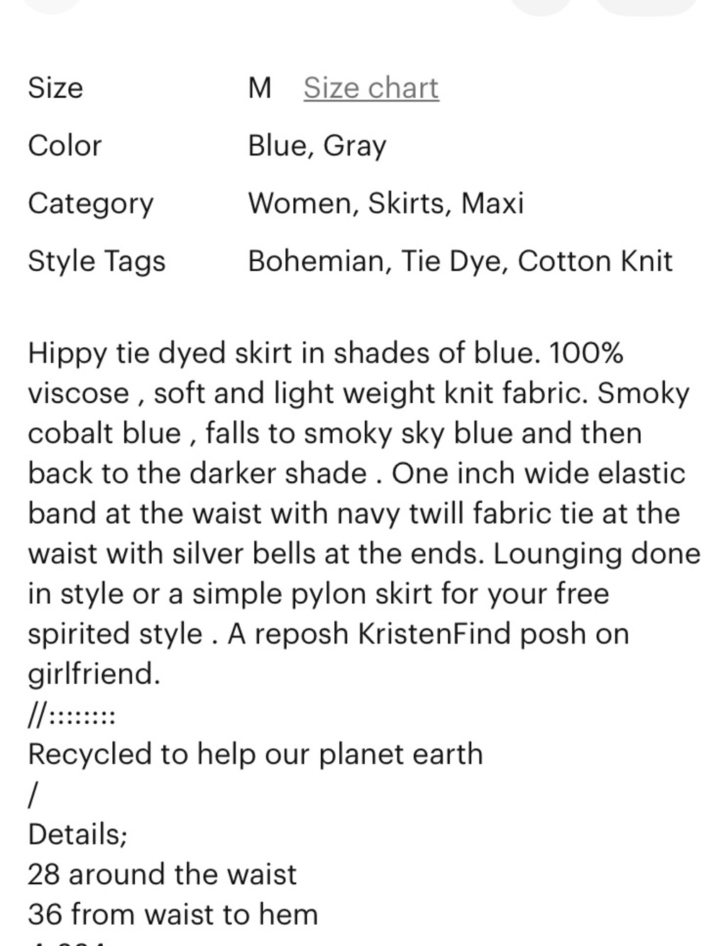 Tie-Dye Blue Circle Skirt - Picture 11 of 11